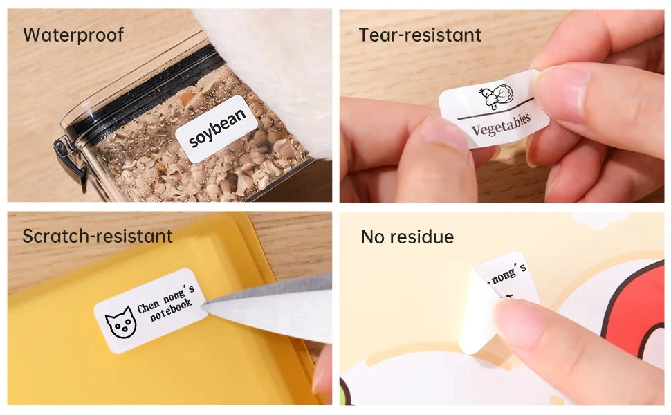 Niimbot D11/D101/D110 Mini Portable Printer White Tape Sticker Papers Waterproof  Anti-Oil No Glue Thermal Label Printer New