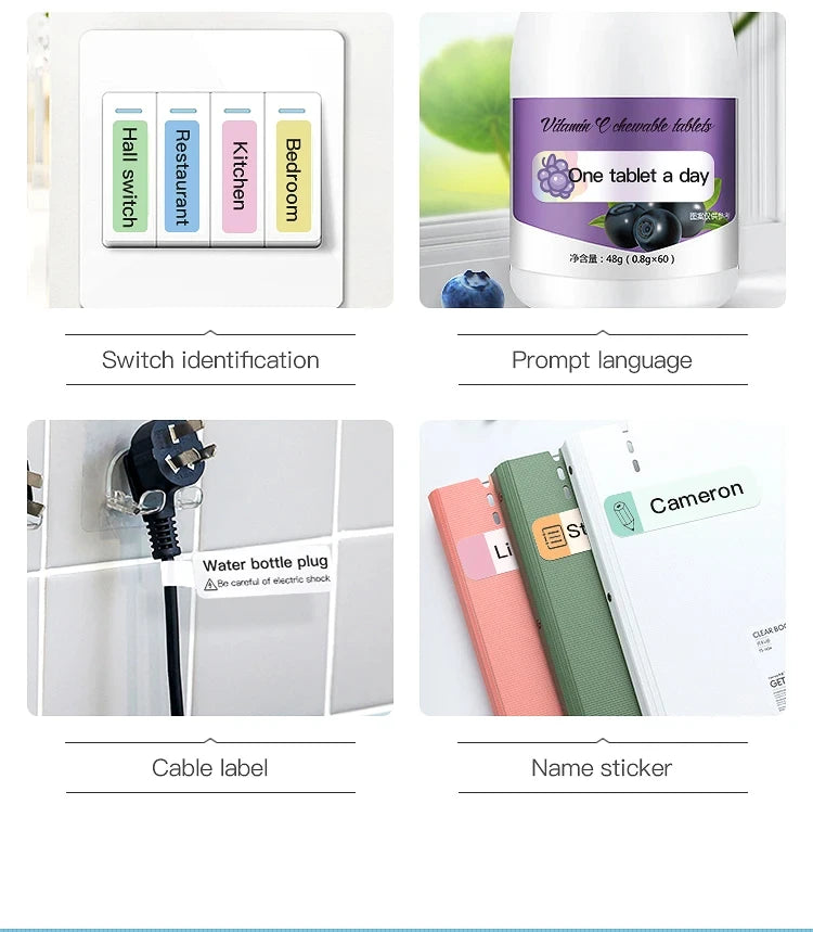 Niimbot D11/D101/D110 Mini Portable Printer White Tape Sticker Papers Waterproof  Anti-Oil No Glue Thermal Label Printer New