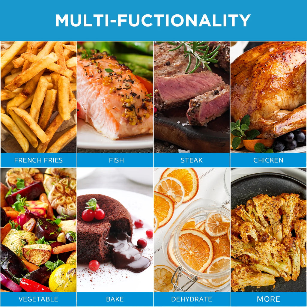 Midea Hot Air Fryer 7L Capacity, HeatXpress Technology, 90% Less Oil, Energy and Time Saving with 7 Presets, Easy-View Window