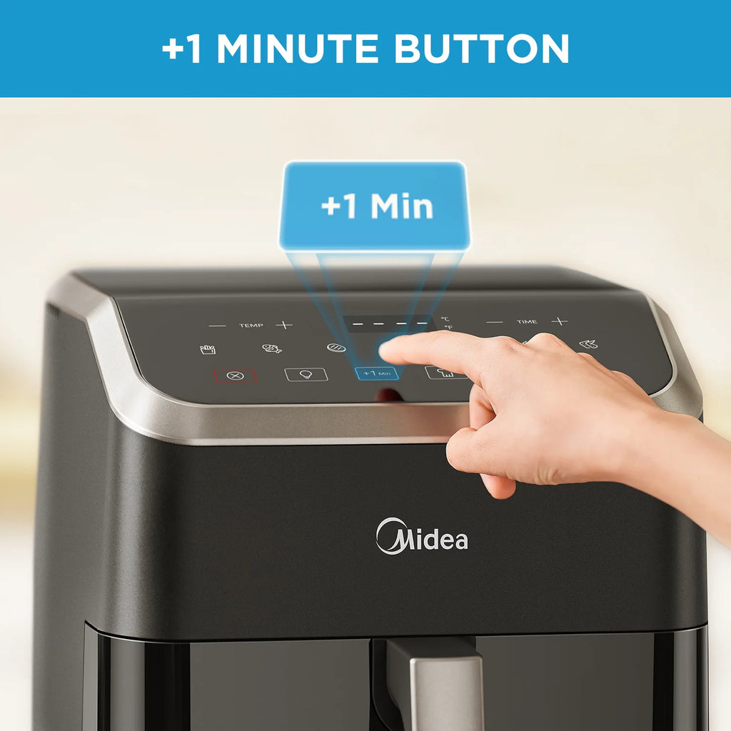 Midea Hot Air Fryer 7L Capacity, HeatXpress Technology, 90% Less Oil, Energy and Time Saving with 7 Presets, Easy-View Window