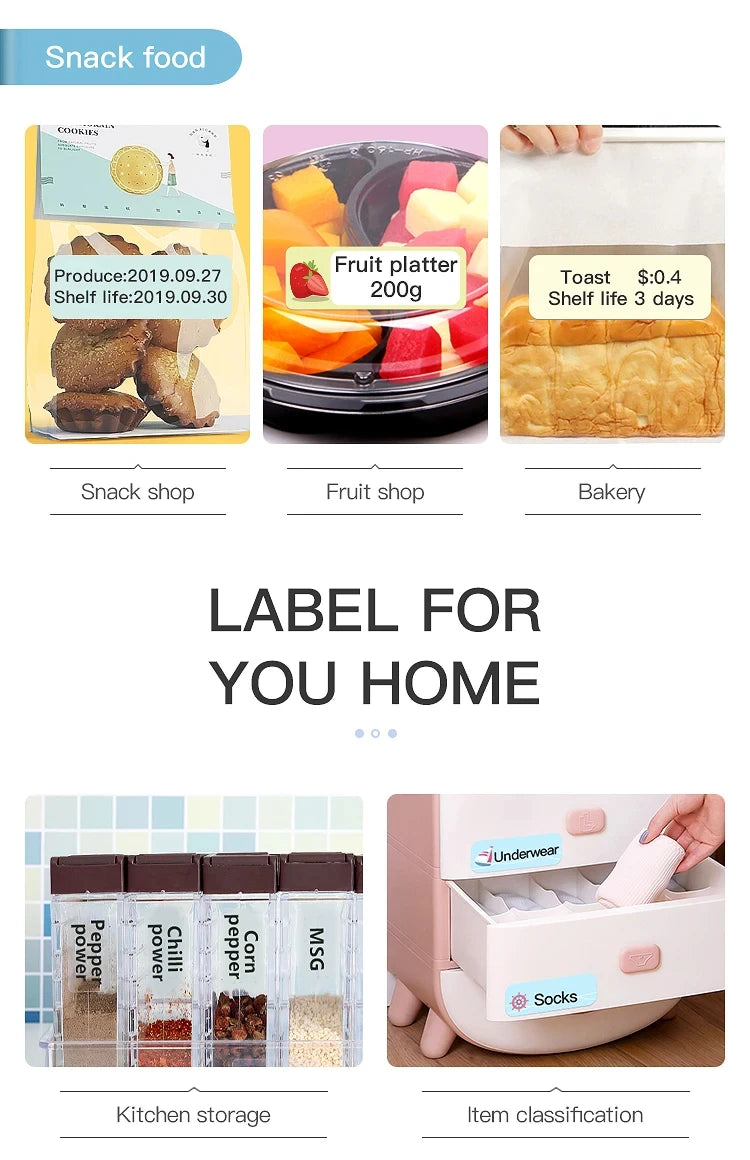 Niimbot D11/D101/D110 Mini Portable Printer White Tape Sticker Papers Waterproof  Anti-Oil No Glue Thermal Label Printer New