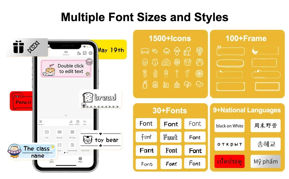 Niimbot D11/D101/D110 Mini Portable Printer White Tape Sticker Papers Waterproof  Anti-Oil No Glue Thermal Label Printer New